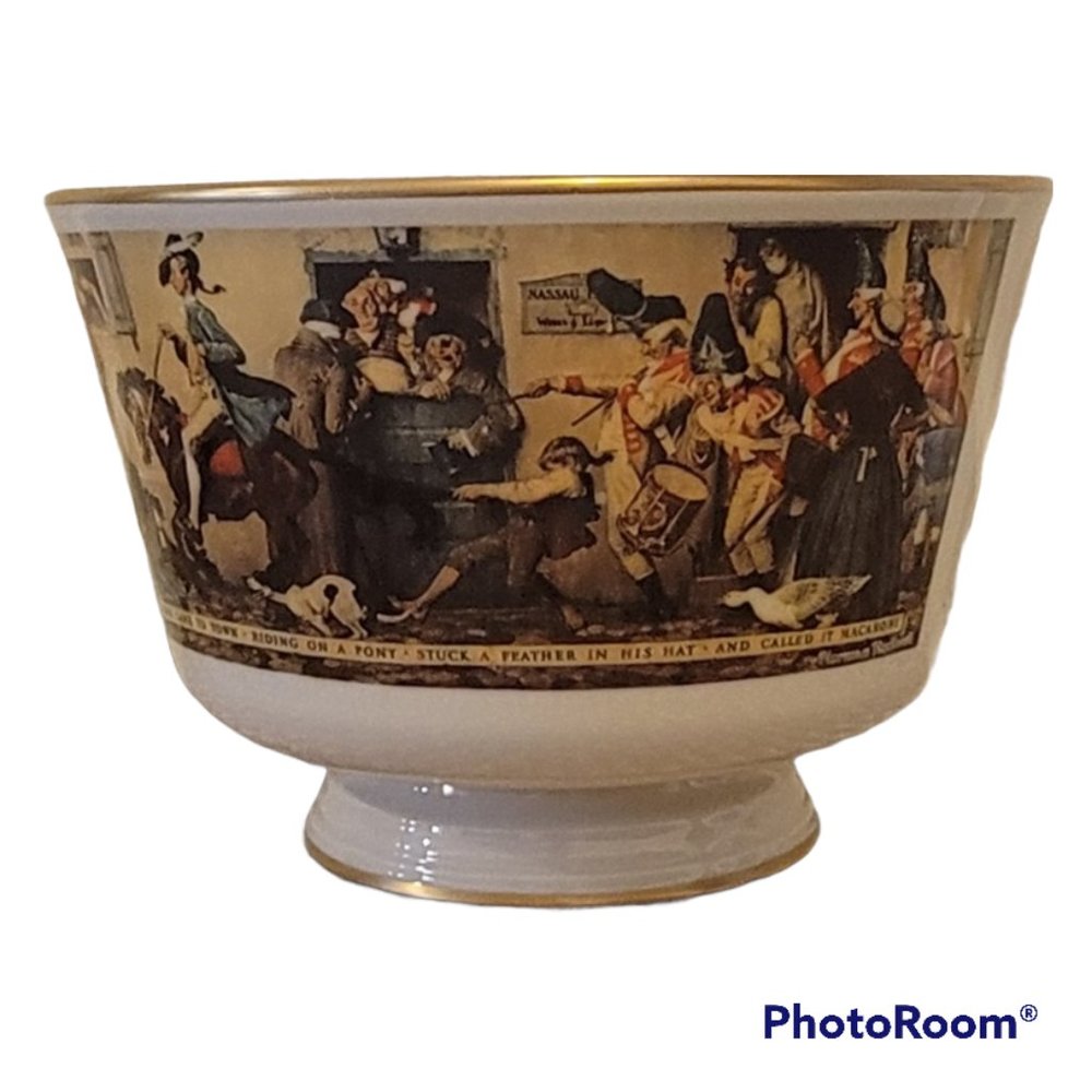 Porcelain Bowl NORMAN ROCKWELL Yankee Doodle Gorham Fine China Bicentennial 1976